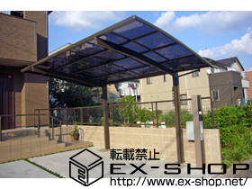 のカーポート カーブポートシグマIII 積雪〜20cm対応＋収納式物干し 標準 2本入 施工例