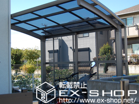 のサイクルポート・駐輪場 カーブポートシグマIII ミニ 積雪〜30cm対応+カーブポートシグマＩＩＩ サイドパネルH800+800 2段 施工例