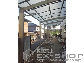 LIXIL リクシル(トステム)のカーポート カーブポートシグマIII 積雪～20cm対応＋収納物干し 標準タイプ 2本入り 施工例