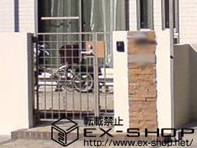 の門扉 アーキキャスト D-style DK型 両開き親子（子扉DK型） 標準門柱使用 施工例