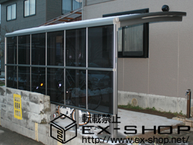 のサイクルポート・駐輪場 カーブパークシグマIII 2面囲い 積雪〜20cm対応 施工例