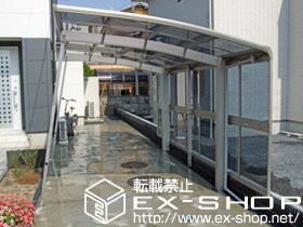 のカーポート プレシオスポート 積雪〜20cm対応＋サイドパネル 2段H1,673mm 標準柱用＋着脱式補助柱 2本入り 施工例