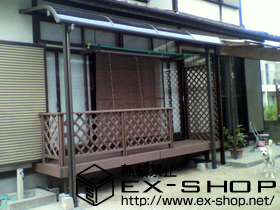 のテラス屋根 ライザーテラスII R型 テラスタイプ 単体 積雪〜20cm対応 施工例