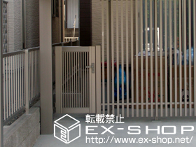 の門扉 プリレオR2型 片開き[門柱仕様] 施工例