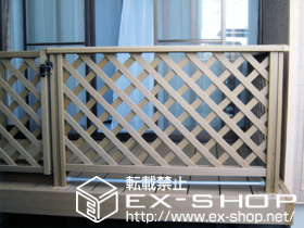 のウッドデッキ リコステージII  単体+デッキフェンス フラットラチスパネル（密目タイプ） 施工例