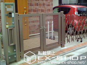 の門扉 プリレオ R1型 両開き 柱使用 施工例