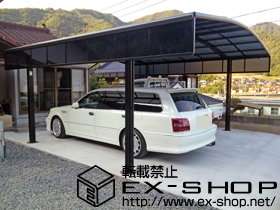 のカーポート カーブポートシグマIII ワイド 積雪〜20cm対応＋サイドパネル 1段 H=500 57タイプ・ロング柱23用 ×2セット＜両側面＞ 施工例