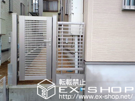 の門扉 プリレオR1型　門扉　片開き　門柱仕様 施工例