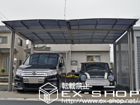 のカーポート エックスルーフ ワイド 積雪〜20cm対応 施工例