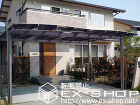 のカーポート エックスルーフ ワイド 積雪〜20cm対応 施工例