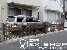 のカーゲート トリップゲート ペットガード型 ガイドレール後付タイプ 両開き 施工例