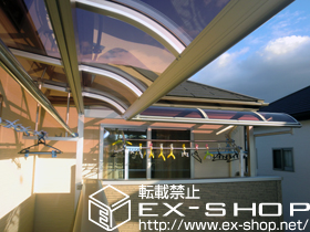 のバルコニー・ベランダ屋根 ヴェクターテラス Ｒ型 屋根タイプ 連棟 積雪〜20cm対応 施工例