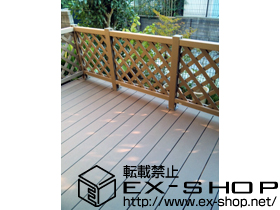 のウッドデッキ リウッドデッキII 単体＋リウッドデッキフェンス2型 ラチス格子 施工例
