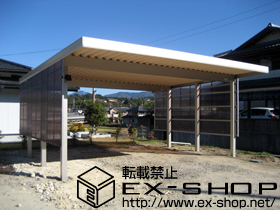 のカーポート レオンポートneo 2台用 積雪〜50cm対応＋サイドパネル＜波板タイプ＞ 標準用×2セット 施工例