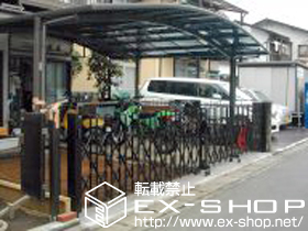 のカーゲート トリップゲート PB型 ノンレール 両開き 施工例