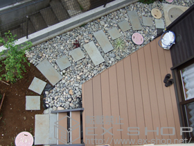 のウッドデッキ リコステージII＋ステップ2段 施工例