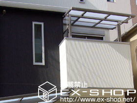 のバルコニー・ベランダ屋根 ライザーテラスII F型 屋根タイプ 単体 積雪〜20cm対応＋吊下げ物干し 長さ標準 ワイドタイプ 2本入り 施工例