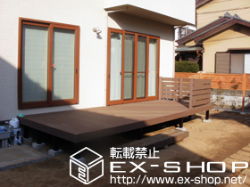 のウッドデッキ リウッドデッキ 200 連棟＋リウッドデッキフェンス3型＜横スリット＞ 施工例