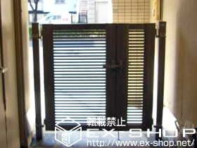 の門扉 シャレオR1型 両開き親子仕様 柱使用 施工例