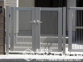 の門扉 エクスライン門扉2型 両開き 門柱使用 施工例