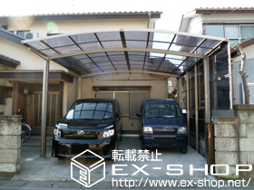 のカーポート カーブポートシグマIII   ワイド 積雪〜20cm対応＋サイドパネル2段H800+800 施工例