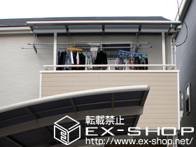 のバルコニー・ベランダ屋根 ライザーテラスII F型 屋根タイプ 単体　積雪〜20cm対応＋吊り下げ物干し　標準　2本入 施工例