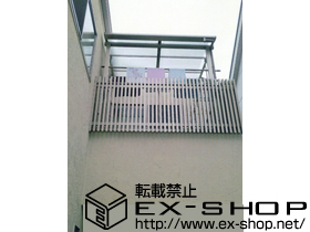 のバルコニー・ベランダ屋根 ライザーテラスII F型 屋根タイプ 単体　積雪〜20cm対応+吊り下げ物干し　標準　2本入+壁付け物干し　標準2本入り 施工例