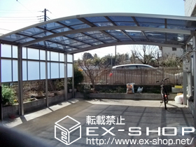 のカーポート カーブポートシグマIII ワイド 積雪〜20cm対応＋サイドパネル 2段H500＋H800 50タイプ用 施工例