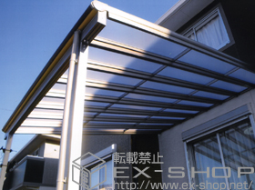 のテラス屋根 パワーアルファ F型 テラスタイプ 単体 積雪〜20cm対応＋前枠化粧材 施工例