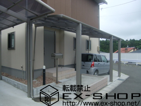 のカーポート カーブポートシグマIII 延長　積雪〜20cm対応＋収納式サポート　ロング柱23用×3 施工例