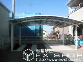 のカーポート カーブポートシグマIII ワイド 積雪〜20cm対応＋収納式物干し 標準タイプ 2本入 施工例