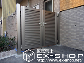 の門扉 プリレオR5型門扉　柱仕様　外開き 施工例