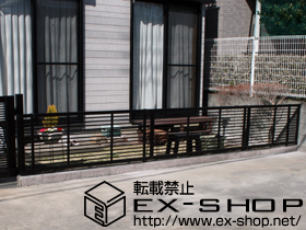 の門扉 エクスライン門扉1型 両開き 柱使用 施工例