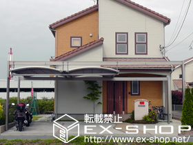 のカーポート マルチスクエア アール屋根 2台合掌 ロング柱仕様 積雪〜20cm対応 施工例