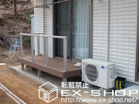 のウッドデッキ リウッドデッキ200 単体＋シンプルモダンデッキフェンス1型 笠木のみ 施工例