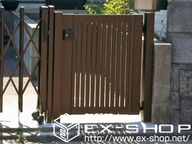 の門扉 エクスライン門扉6型 片開き 門柱仕様 施工例