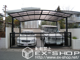 のカーゲート エクスラインアップゲート ワイド 1型 電動式 施工例