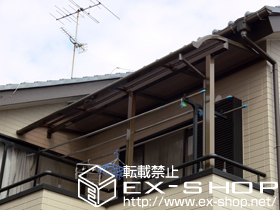 のバルコニー・ベランダ屋根 ライザーテラスII R型 屋根タイプ 単体 片袖納まり 積雪〜20cm対応 施工例