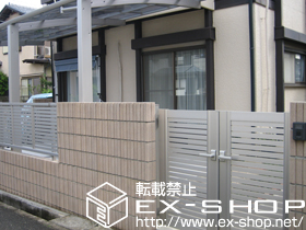 の門扉 エクスライン門扉5型　門柱仕様　Ｔ-12 施工例