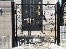 の門扉 ディズニー門扉 プリンセスＡ型（シンデレラ城） 両開き親子 角門柱式 施工例