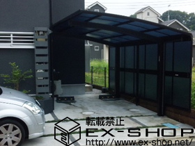 のカーポート プレシオスポート 積雪〜20cm対応＋サイドパネル 2段 標準柱用 H=1,673×1セット＋着脱式補助柱 2本入り 施工例