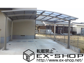 のカーポート カーブポートシグマIII ワイド 積雪〜20cm対応＋屋根材ホルダー　50用×2 施工例