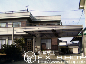 のカーポート マルチスクエア フラット屋根2台合掌 ロング柱仕様 積雪〜20cm対応 施工例