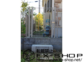 の門扉 メッシュ門扉Ａ型 片開き 門柱式 施工例