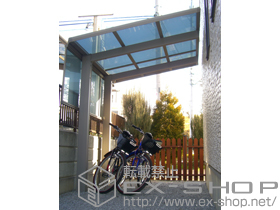 のサイクルポート・駐輪場 ファインポートII F ミニ 積雪〜20cm対応＋サイドパネル1段 間口22（3スパン） 施工例