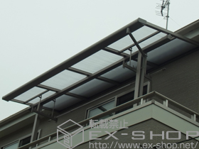 のバルコニー・ベランダ屋根 ライザーテラスII F型 屋根タイプ 単体 積雪〜20cm対応+吊り下げ物干し 標準 2本入り 施工例