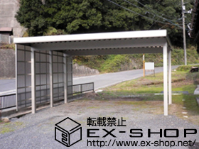 のカーポート ジーポートneo Aタイプ 2台用 角柱仕様 積雪〜100cm対応＋サイドパネル 波板タイプ 片側一面＋サイドパネル用波板 施工例