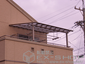 のバルコニー・ベランダ屋根 パワーアルファ F型 屋根タイプ 単体 積雪〜30?対応+吊り下げ物干し 標準 2本入 施工例