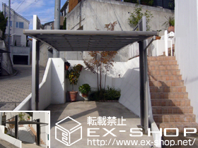 のカーポート マイポート ステン+アルミ 積雪〜20cm対応＋支柱化粧カバー 標準高用 施工例