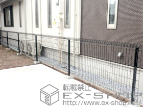 のフェンス・柵 メッシュフェンス G10-R 自由柱方式 施工例